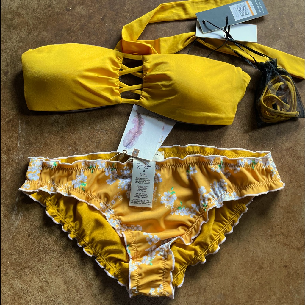 Nwt Yellow Bikini Swimsuit Set
